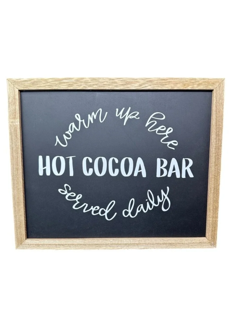 Hot Cocoa Bar Wall Sign Farmhouse Kitchen Decor Chalkboard Winter Wall Art
